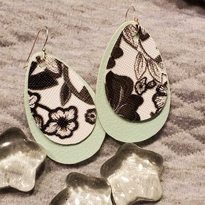 HANDMADE Awesome Layered faux leather earrings!!!